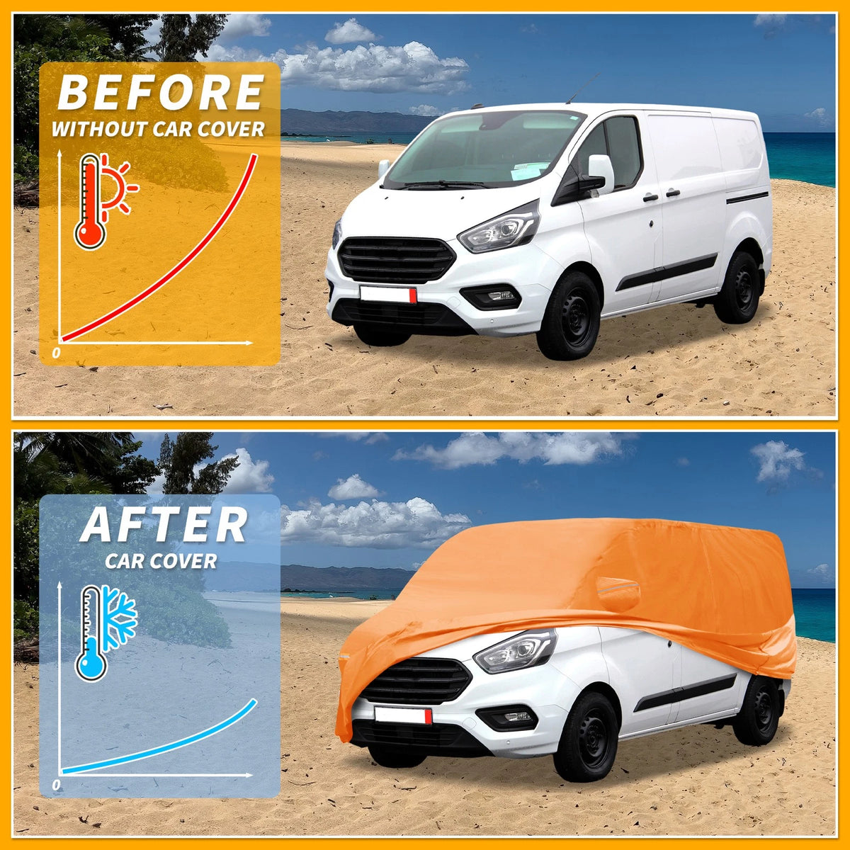 Waterproof All Weather Car Cover for Ford Transit (No Year Specified)