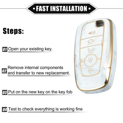 Key Fob Cover for Ford Smart Key 5 Button - Durable TPU Gray
