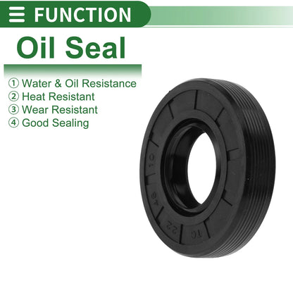 Oil Seal Rotary Shaft Seal NBR Rubber 22x48x10mm Black