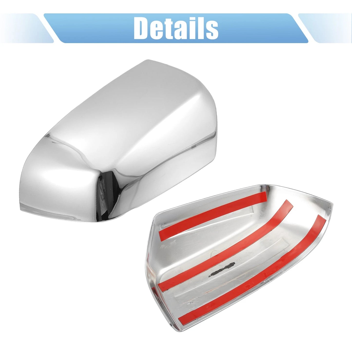 Chrome Plated Mirror Cover Top Upper Half Pair for Chevrolet