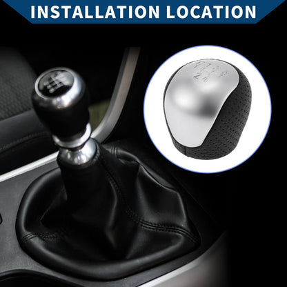 5 Speed Manual Gear Shifter Knob for Hyundai Elantra (2009-2012) Black Leather
