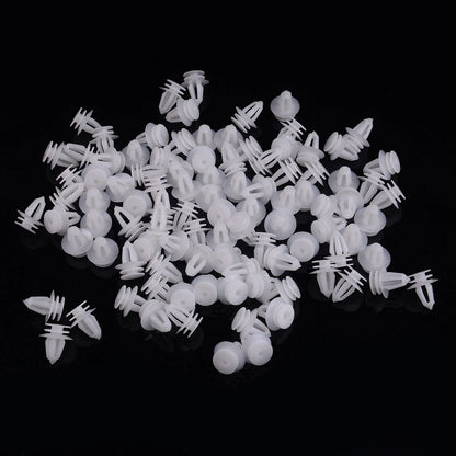 100Pcs White Car Door Panel Trim Push Pin Rivet Clips
