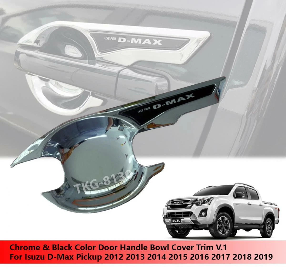 Chrome & Black Door Handle Bowl for Isuzu D-Max (2012-2019)