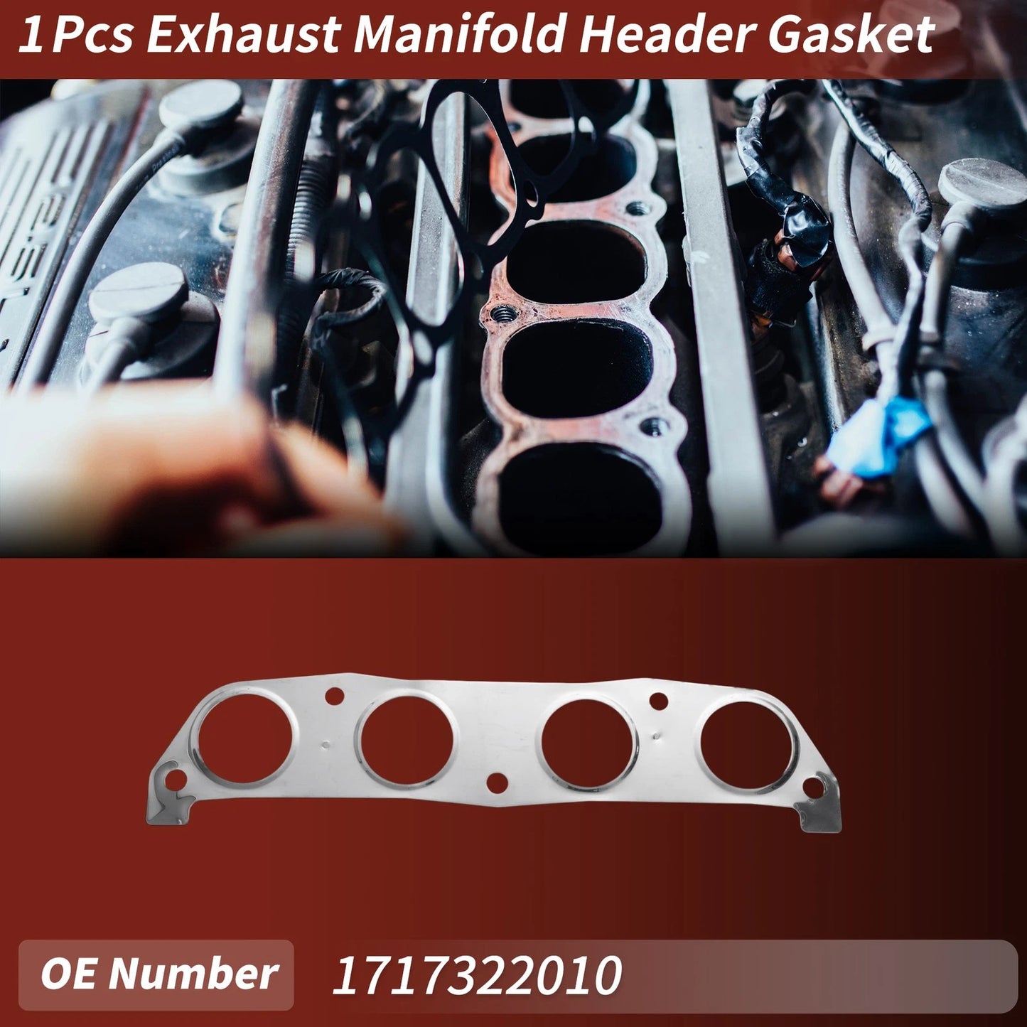 1Pc Exhaust Manifold Header Gasket for Toyota Corolla (1998–2008)
