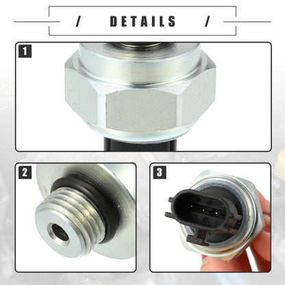 Power Steering Pressure Sensor for Nissan (Metal, Black/Silver)