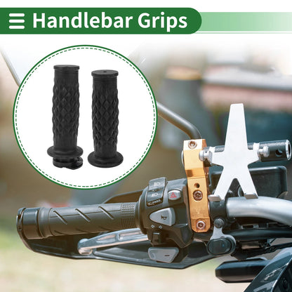 7/8" 22mm Black Hand Grips Rhombus Pattern for Motorcycle