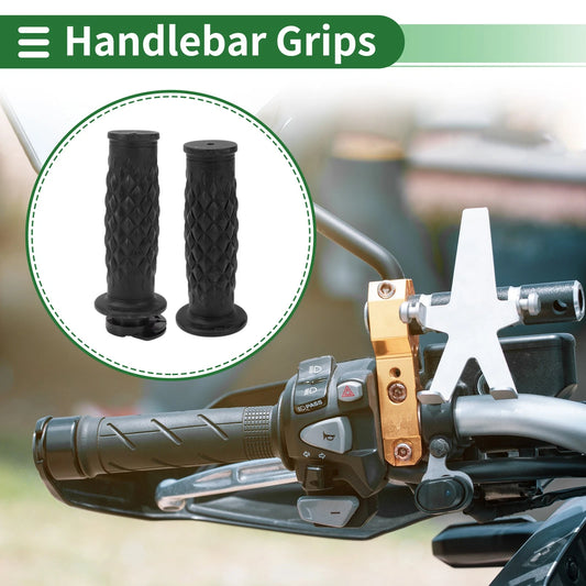 7/8" 22mm Black Hand Grips Rhombus Pattern for Motorcycle