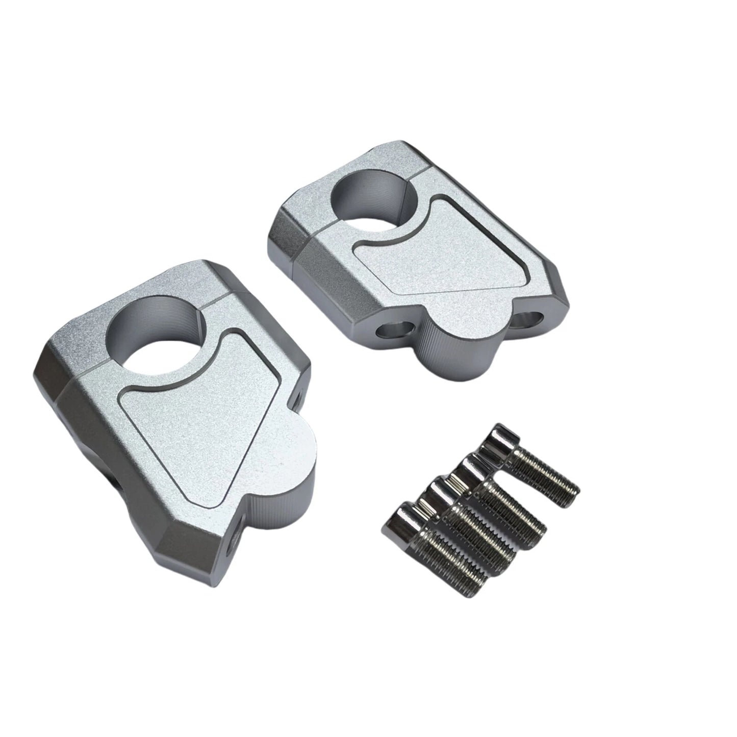 28mm Silver Aluminum Front Handlebar Riser Clamp Kit for Honda, Suzuki, Yamaha