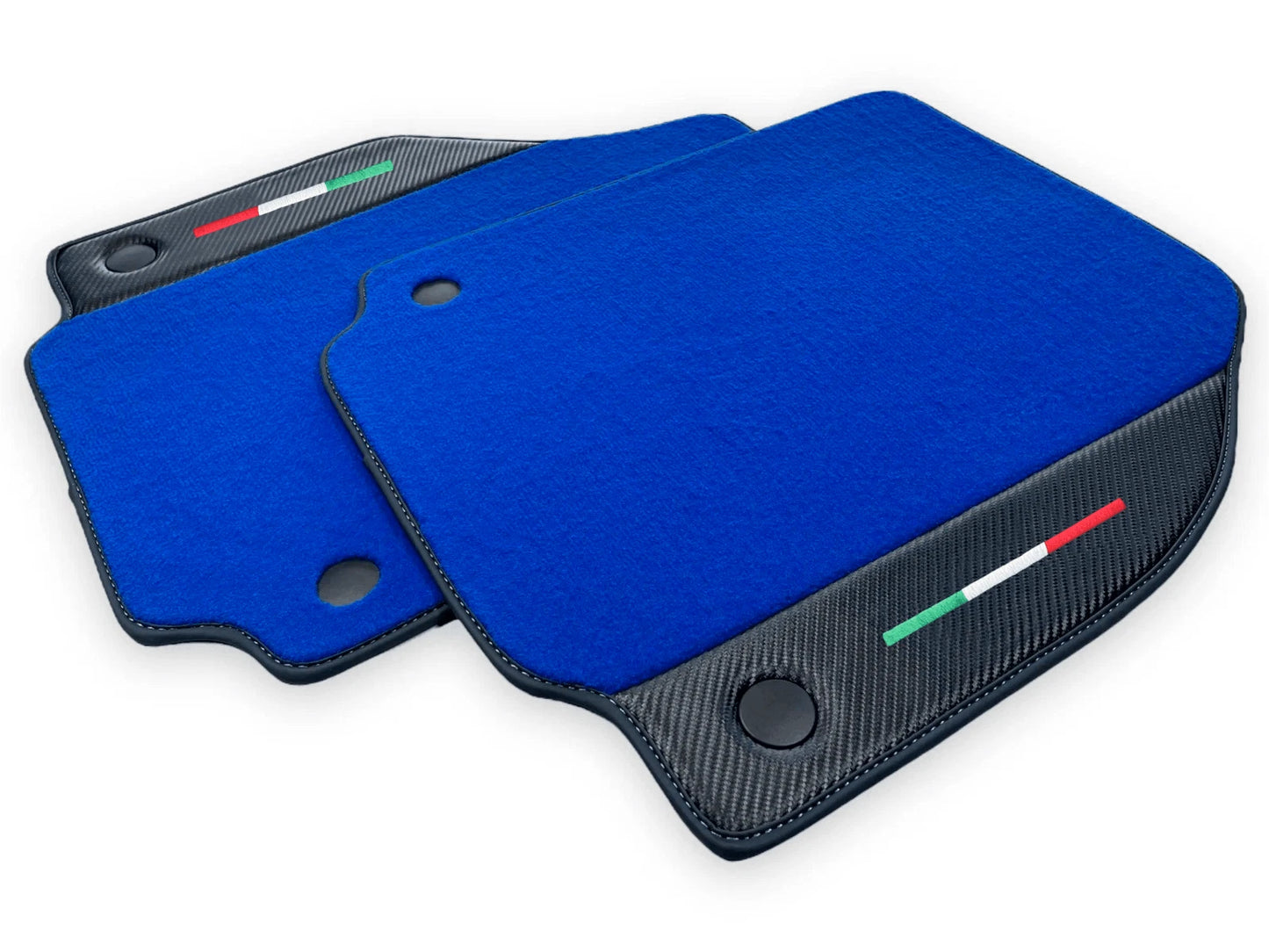 Blue Floor Mats for Ferrari 488 GTB (2015-2022) - AutoWin Brand with Carbon Fiber