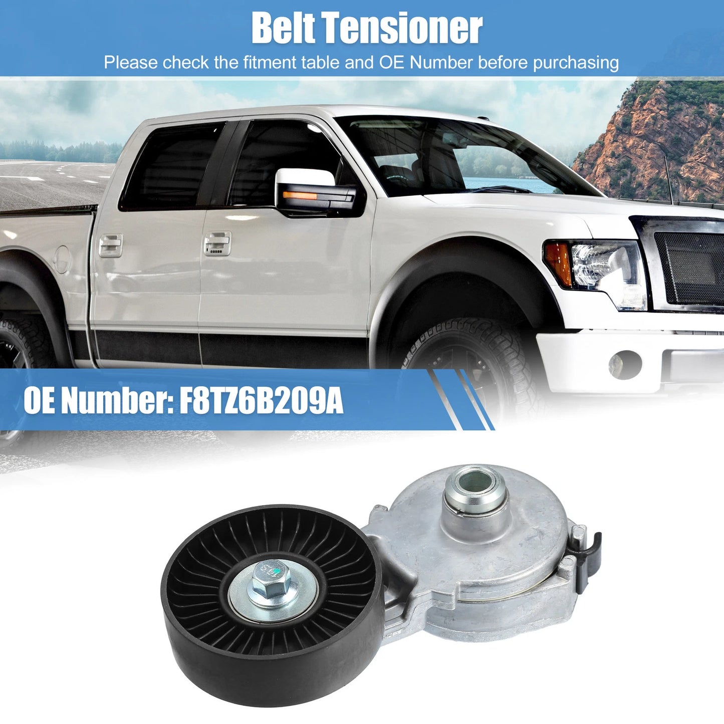 Engine Belt Tensioner Pulley for Ford F-150 F-250 F-350 (1987-1996)