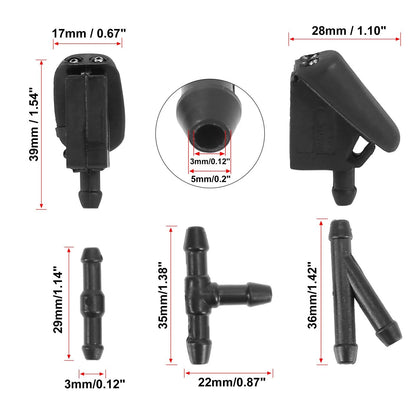 Front Windshield Washer Nozzles Kit for Ford Fiesta (2001-2007)