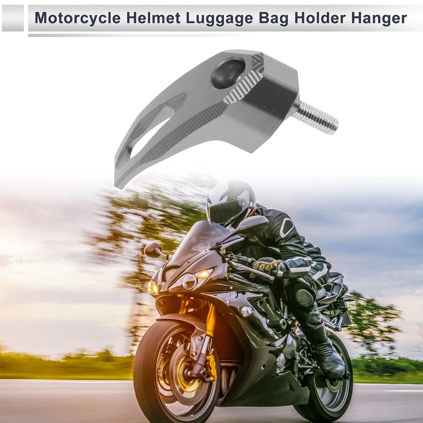 Rectangle Aluminum Hanging Hook & Hexagon Wrench 1 Set for Motorcycle