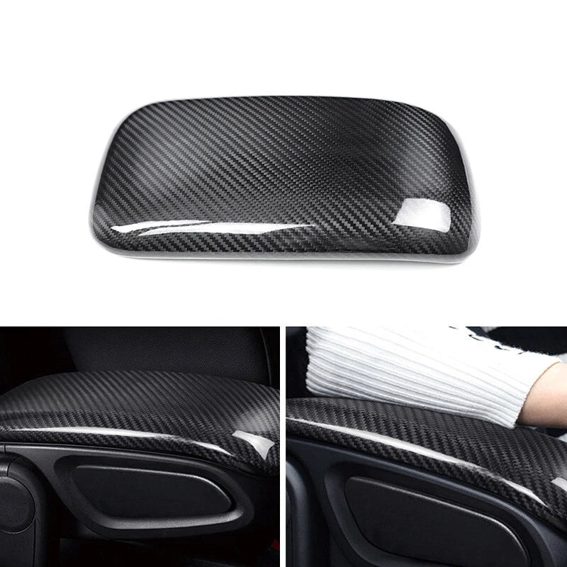 Real Carbon Fiber Armrest Storage Box Cover Trim for Mini Countryman F60 2017-22