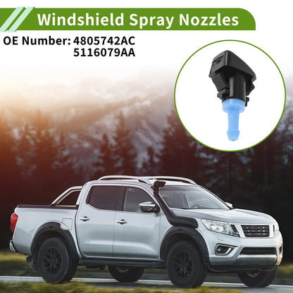 Windshield Washer Nozzle w/ Hose Connector for Dodge 1 Set