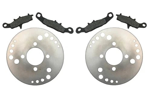 2 Front Disc Rotors & Semi-Metallic Pads for Kawasaki KFX700 (2004–2009)