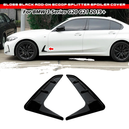 Gloss Black Add-On Side Fender Vent Duct Trims for BMW 3-Series G20 G21