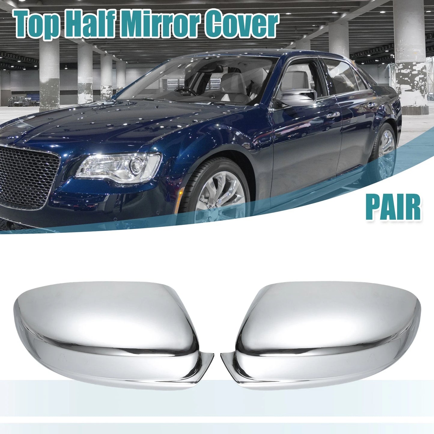Chrome Mirror Cover Cap w/ Adhesive for Dodge Charger (2011-2022)