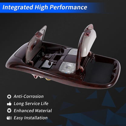 Peach Wood Overhead Console Light Assembly for Dodge Ram 1500