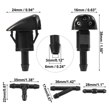 Windshield Washer Nozzles & 2.5m Hose for Hyundai Kia