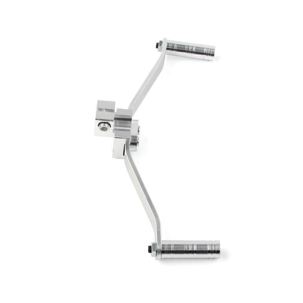 Dual Way Gear Shift Lever Footrest Pedal Shifter for Motorcycle - Silver Aluminum