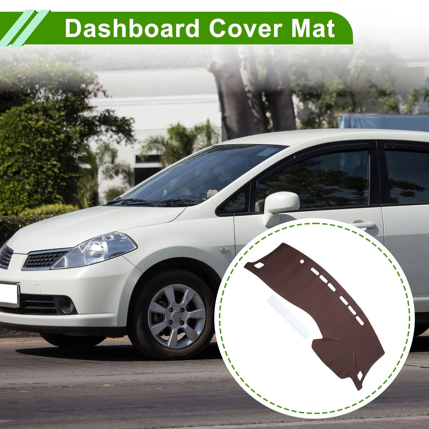 Dashboard Cover Mat for Nissan Tiida (2011-2017) Brown