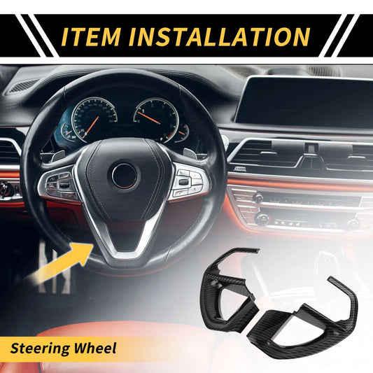 1 Set Carbon Fiber Steering Wheel Cover Trims for Toyota Tundra (2022–2024)