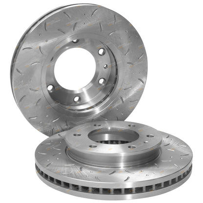 Front Slotted Dimpled Disc Brake Rotors for Mazda BT-50 UP UR (2011-2019)