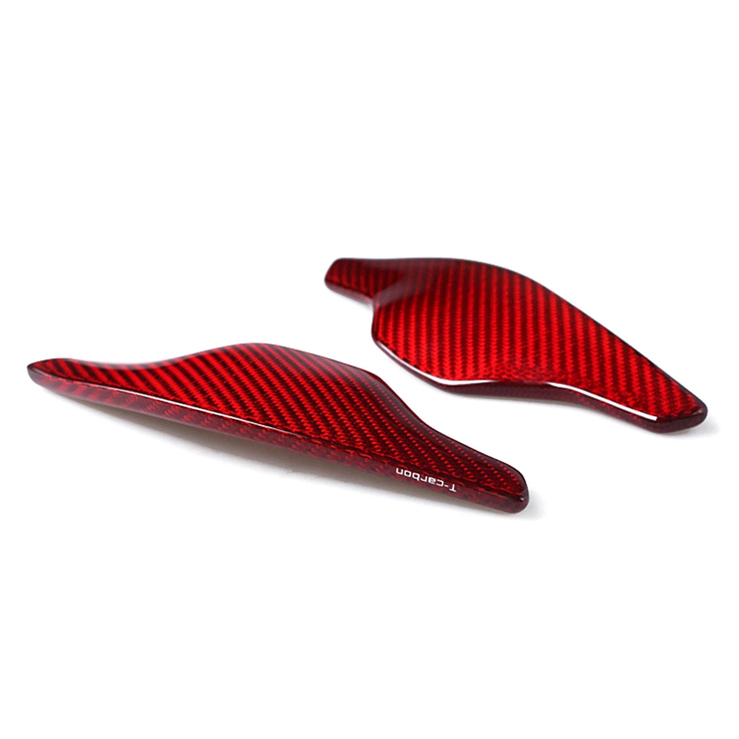 2 x Red Carbon Fiber Shift Paddle Extensions for Cadillac XTS (2013-2019)