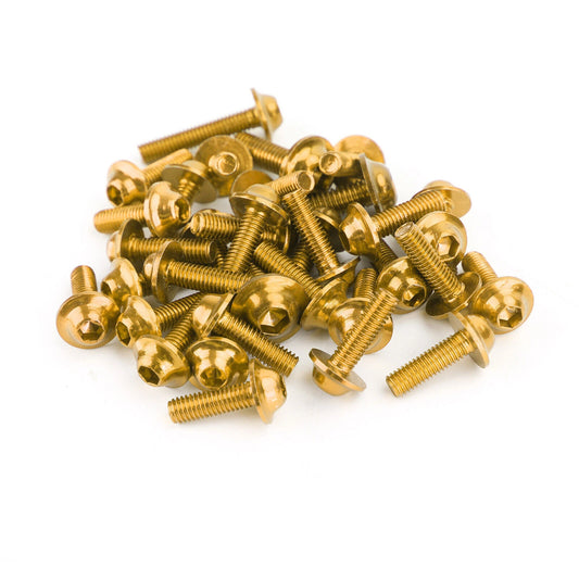 158 Piece Gold Aluminium Fairing Screw Trim Set for Motorcycles