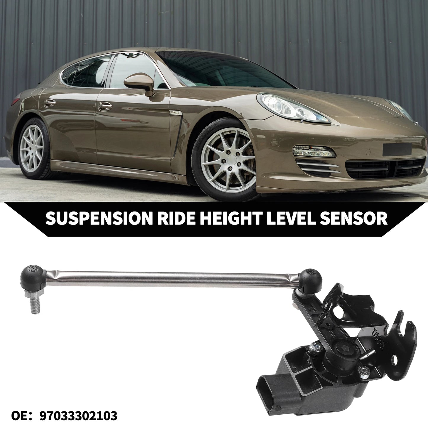 Suspension Ride Height Level Sensor for Porsche Rear Left Black