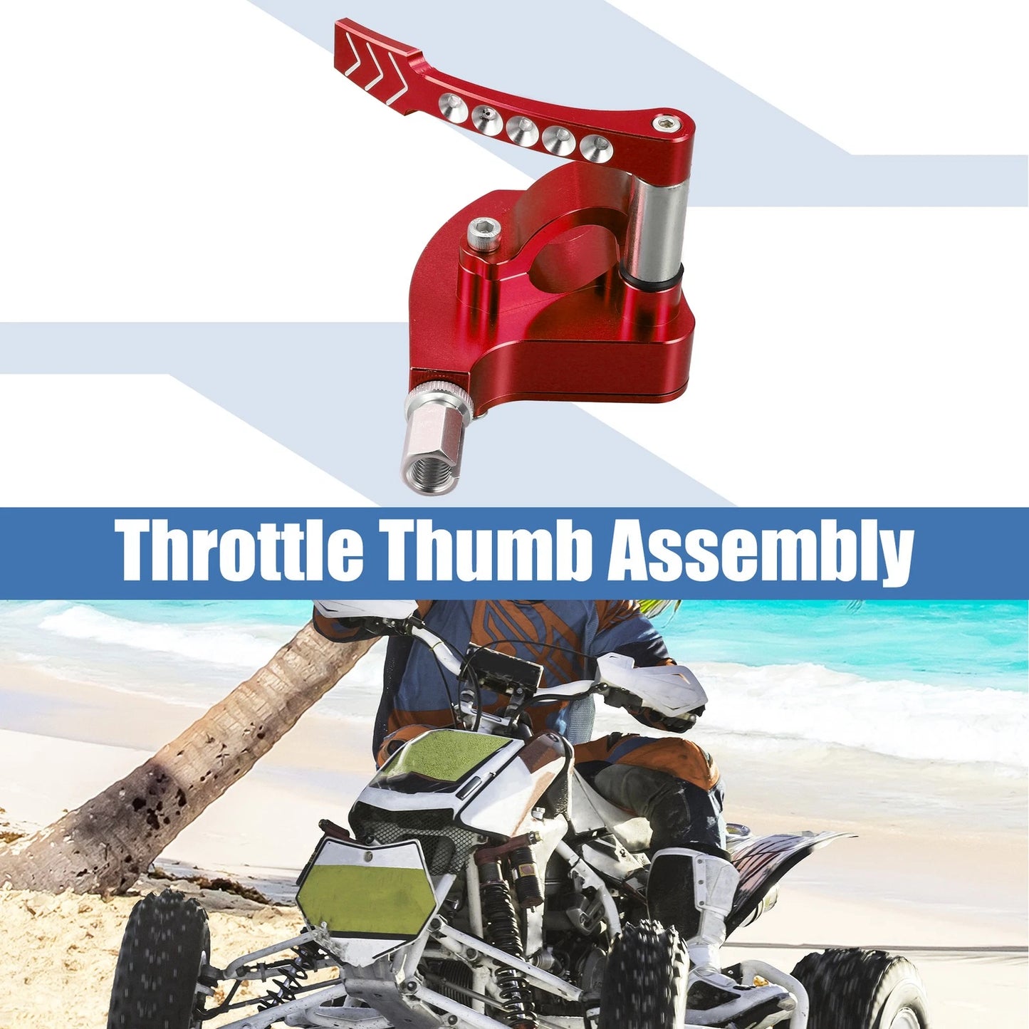 7/8 Inches Universal Thumb Throttle Assembly for Yamaha Banshee Metal Red