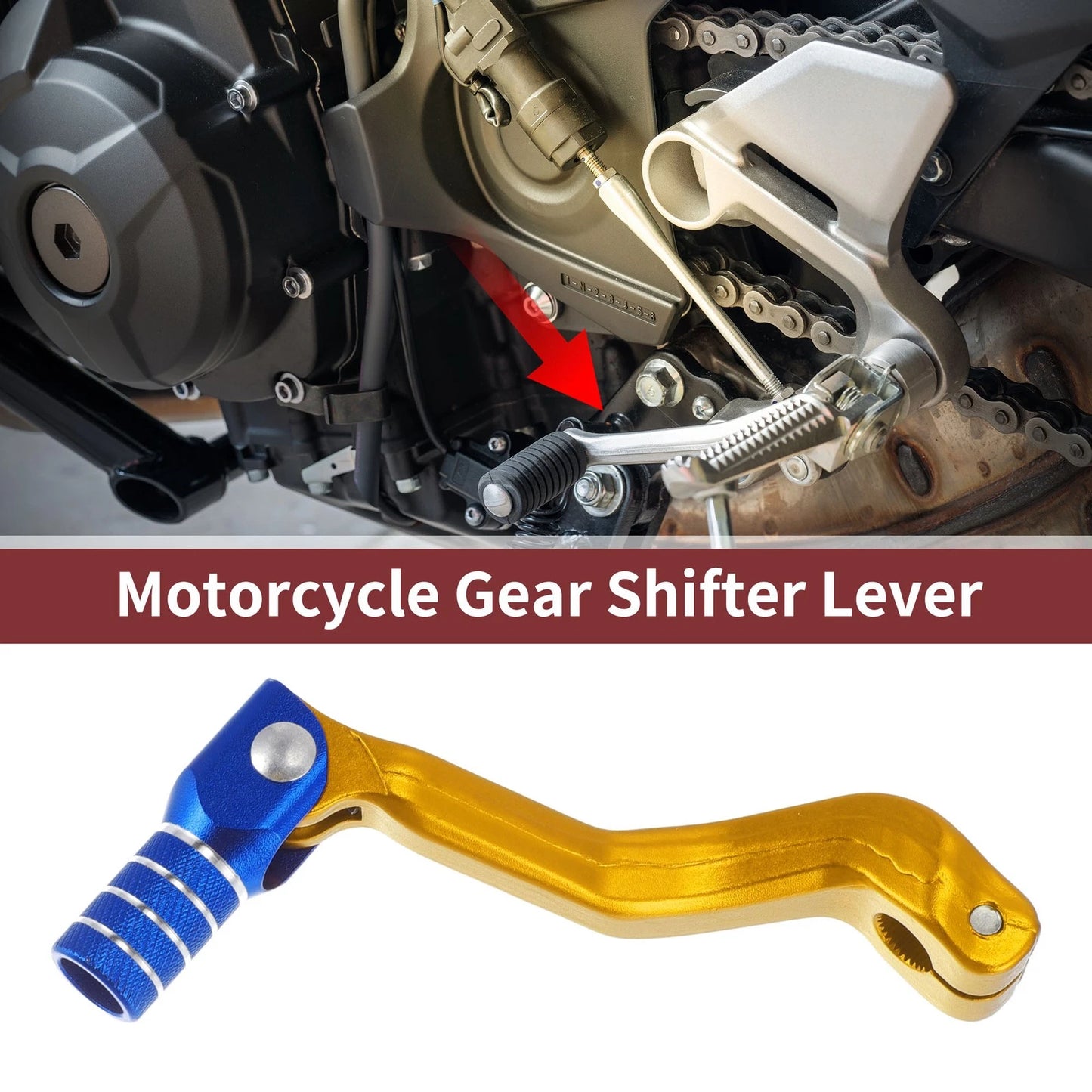 Folding Shifter Lever for Kayo T2 Gold Tone Blue Silver Tone