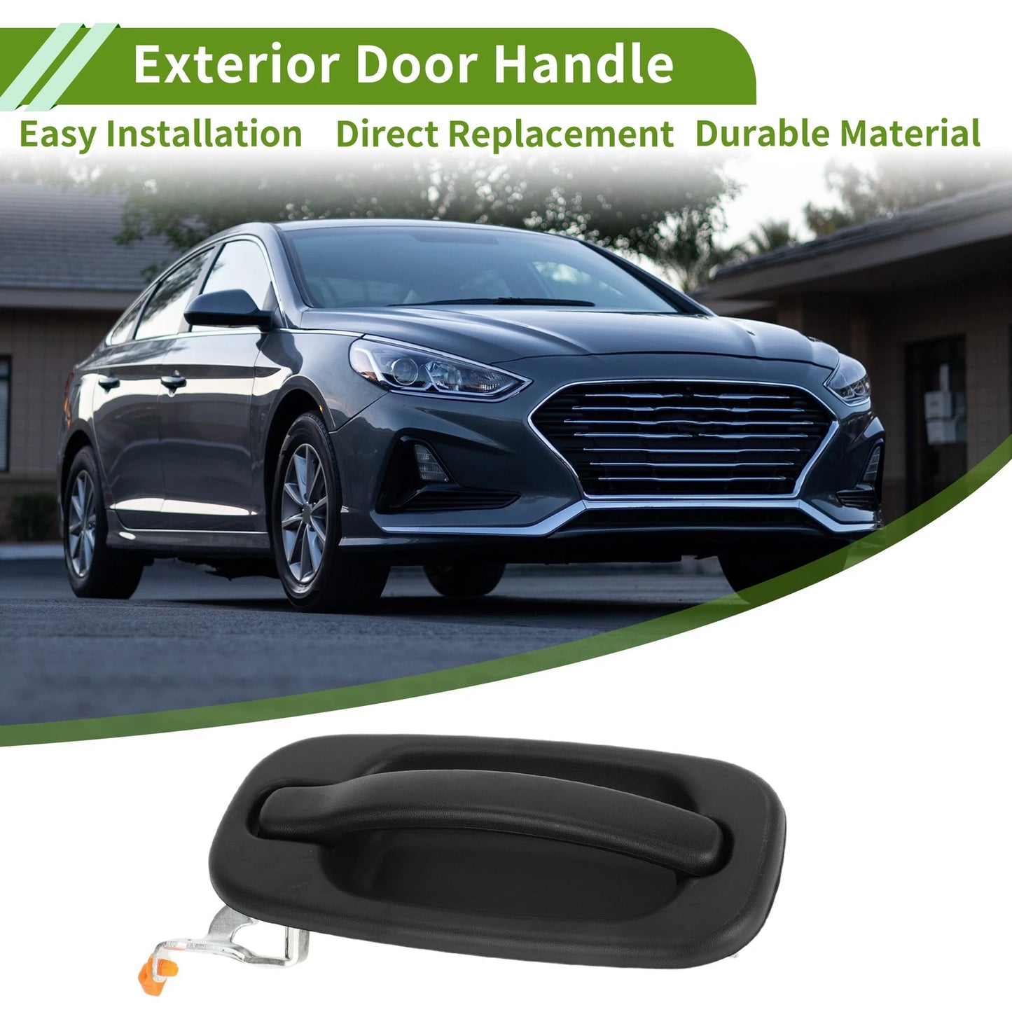 Black Rear Left Exterior Door Handle for Chevrolet GMC Silverado Models