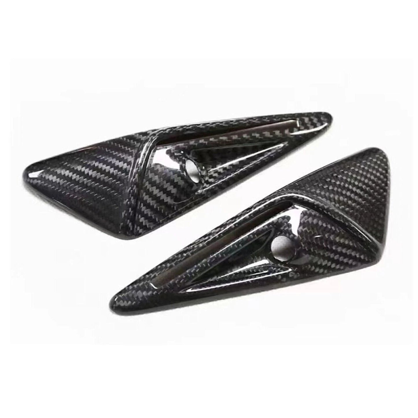 2 x Gloss Carbon Fiber Front Side Fender Covers for Tesla Model 3/Y (2020-2022)