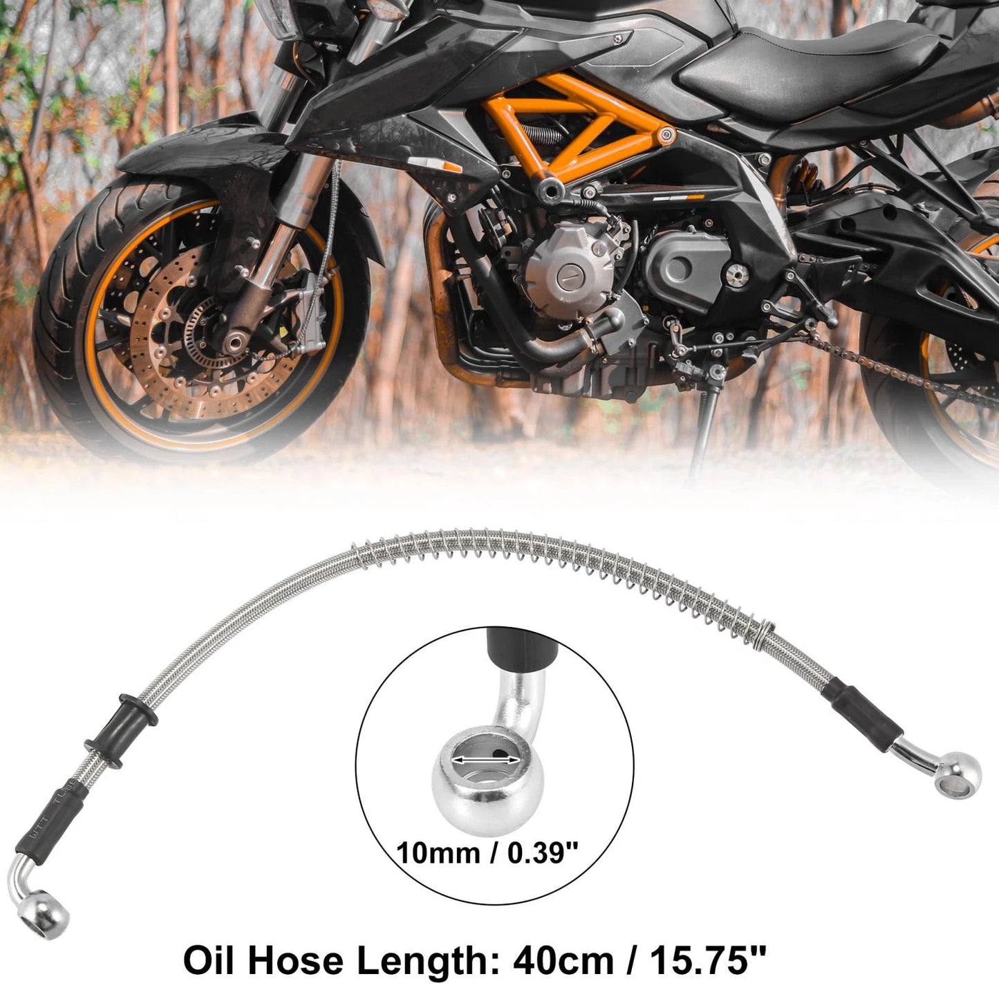 Brake Clutch Oil Hose Line Pipe Hydraulic 40cm 15.75" for Motorcycle