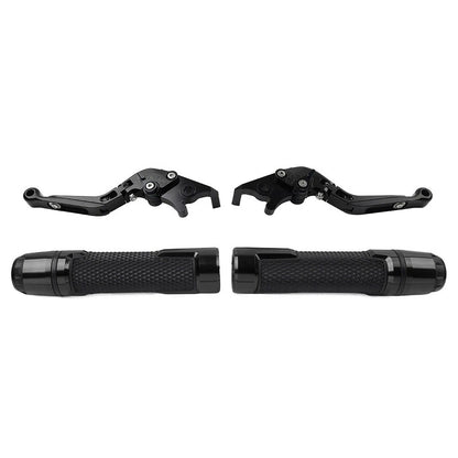 CNC Black Extendable Brake Clutch Lever Grip Set for Honda VFR1200 (2010-2016)