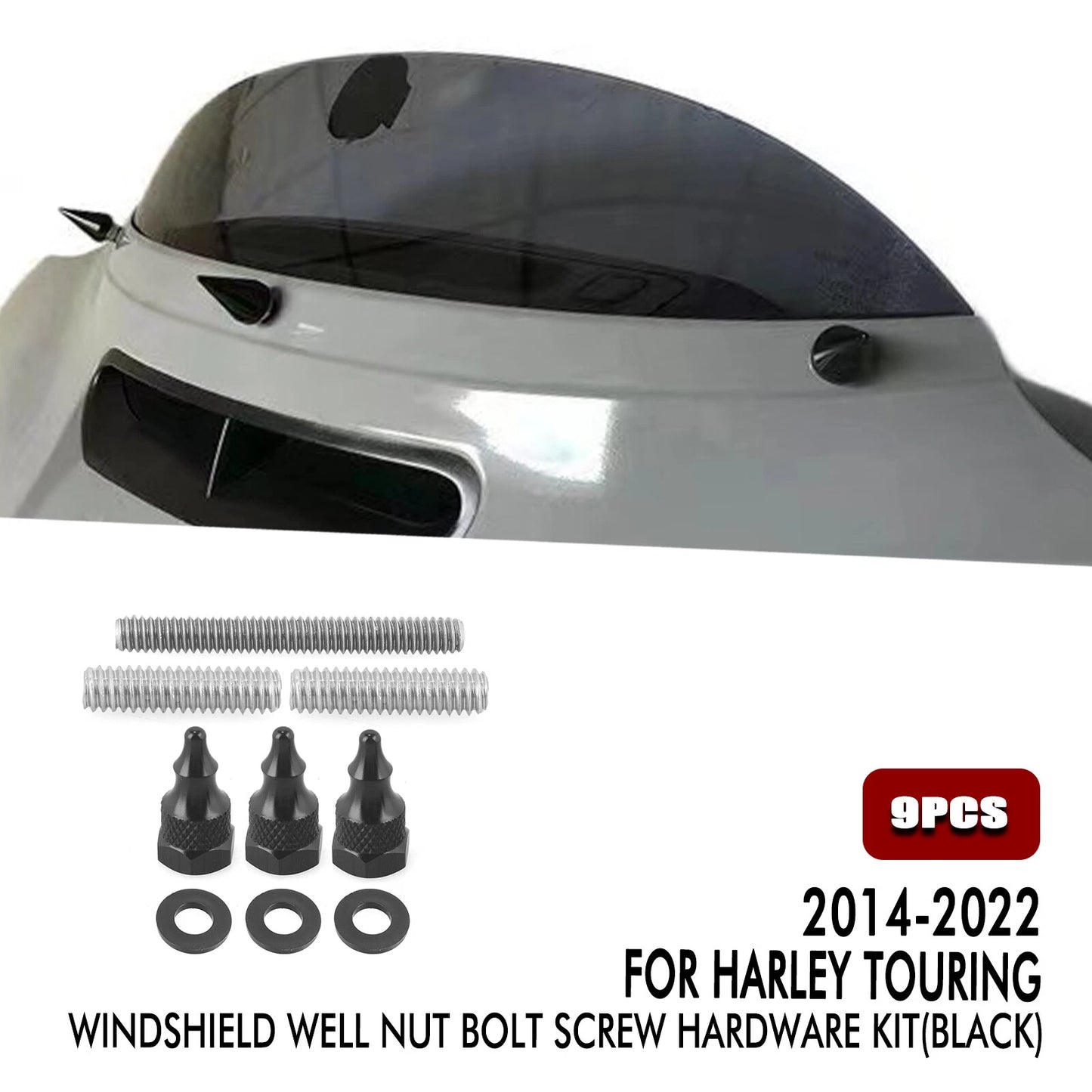 Windscreen Well Nut Bolt Screws Kit for Harley Touring Glide (2014-2022)