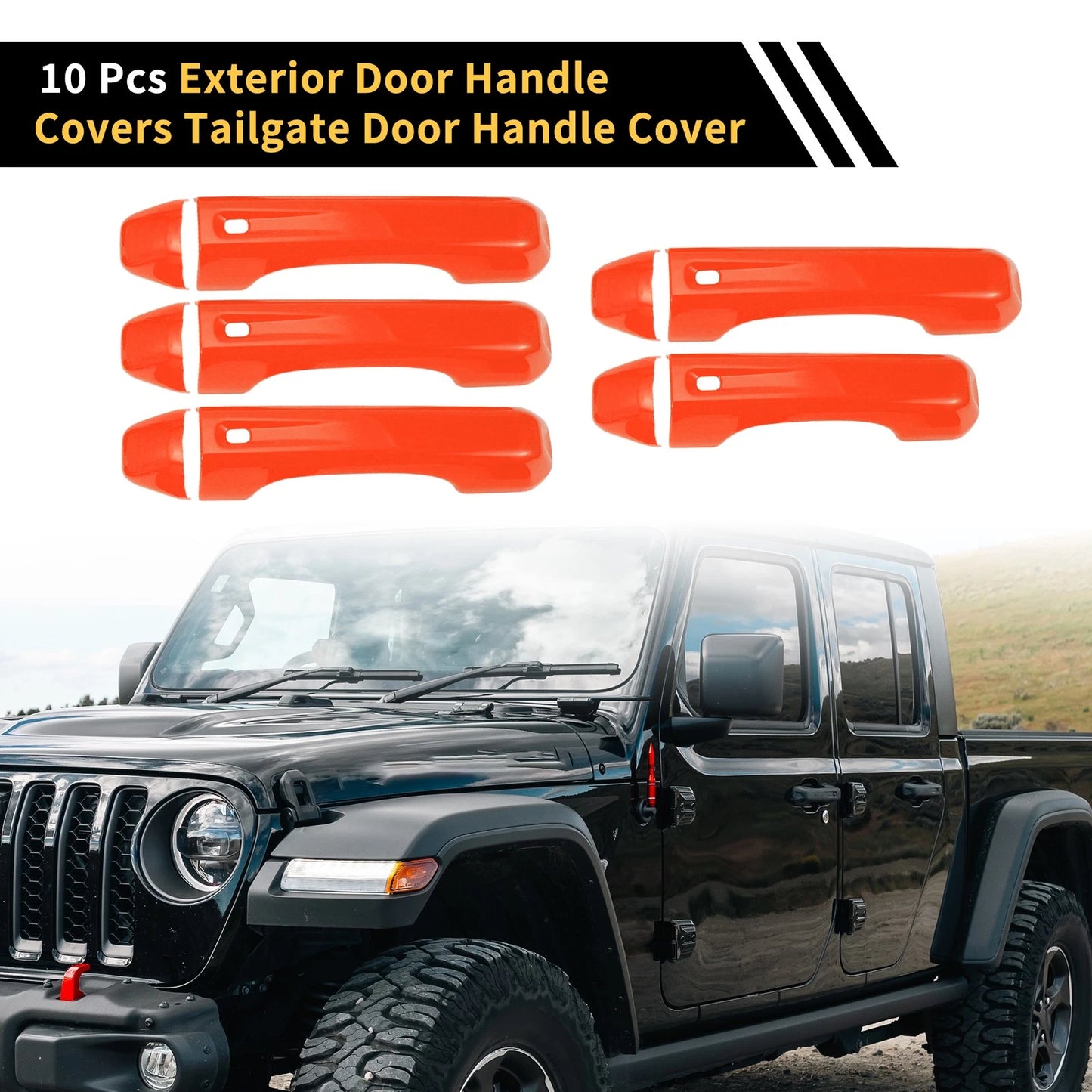 Door Tailgate Handle Cover  for Jeep Wrangler JL JLU (2018-2022) Orange