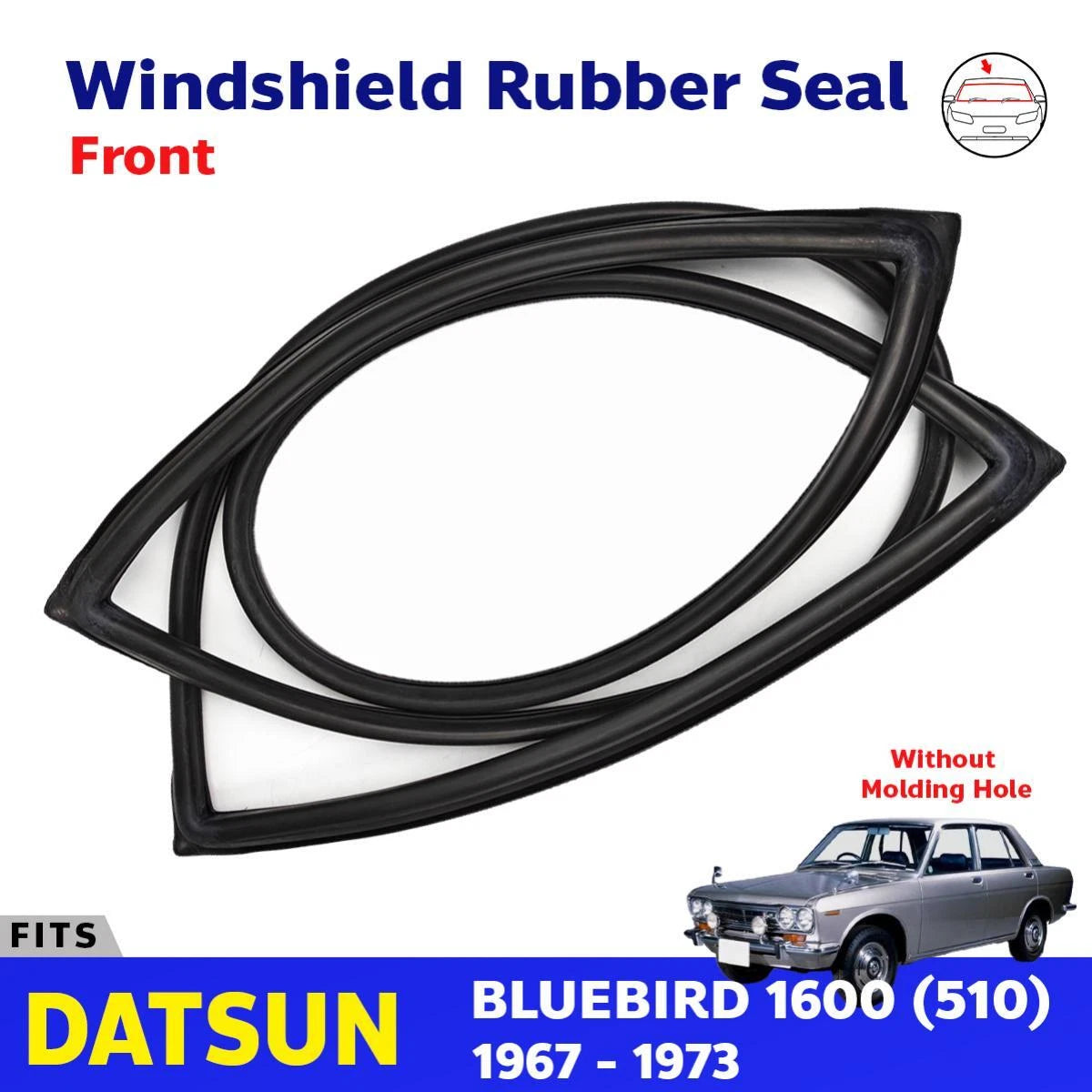 Front Windshield Rubber w/o Molding Fits Datsun Bluebird 510 Sedan 1967-72 D11