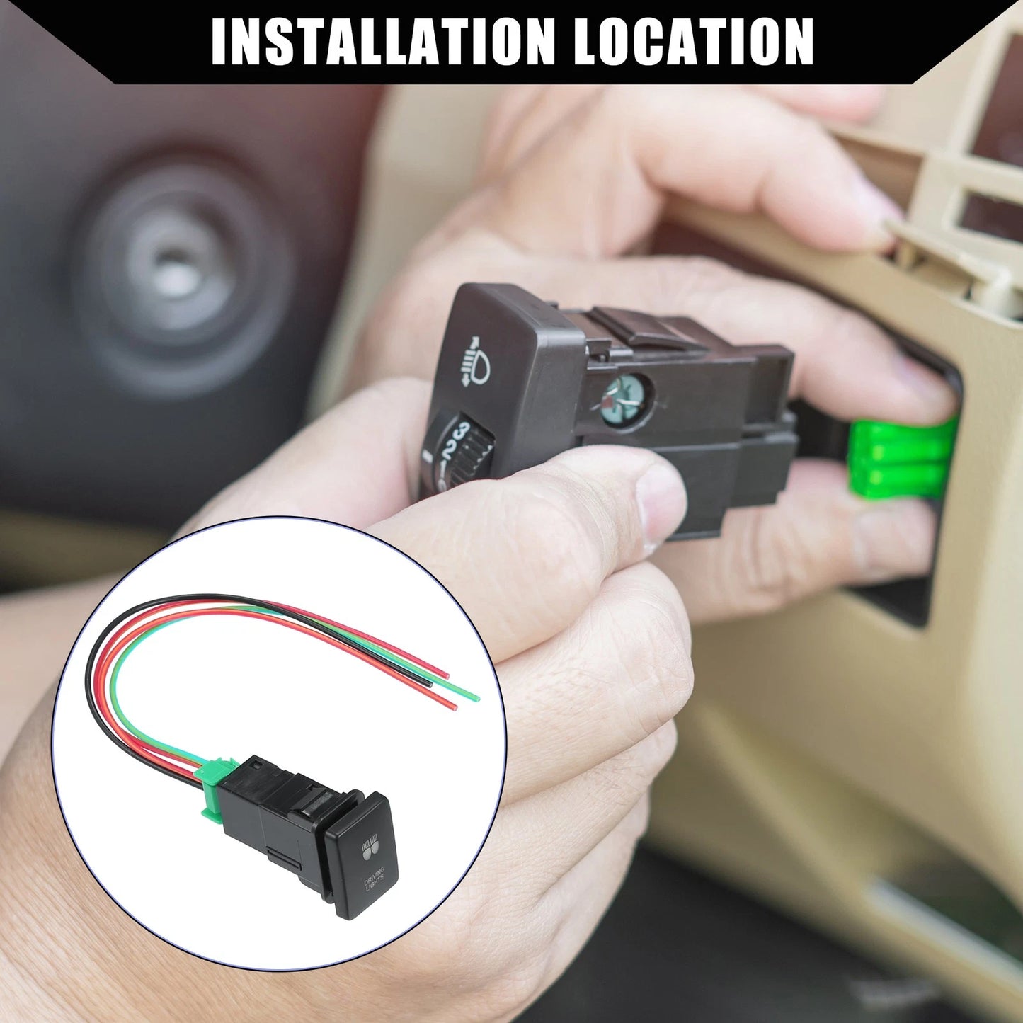 Driving Lights Push Button Switch Set for Toyota Land Cruiser 4Runner (2003-2023)