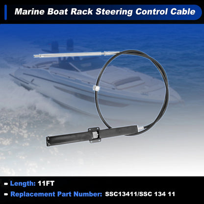 11 Ft 1 Pc Steering Control Cable for Marine Boat Rack