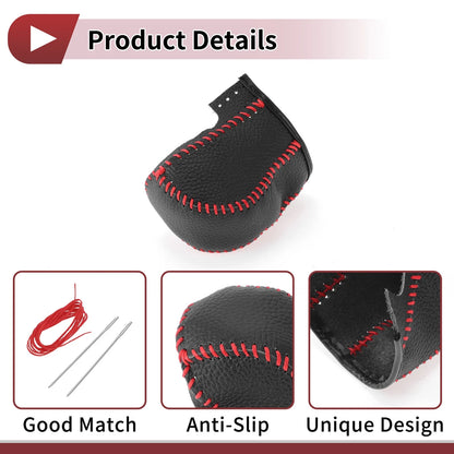 Gear Shift Knob Cover for Acura TL Pebbled Black Red (2009-2014)