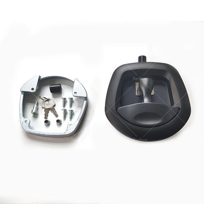 Black Recessed Folding T Lock Handle for Trailer Toolbox (Drop T Whale Tail)