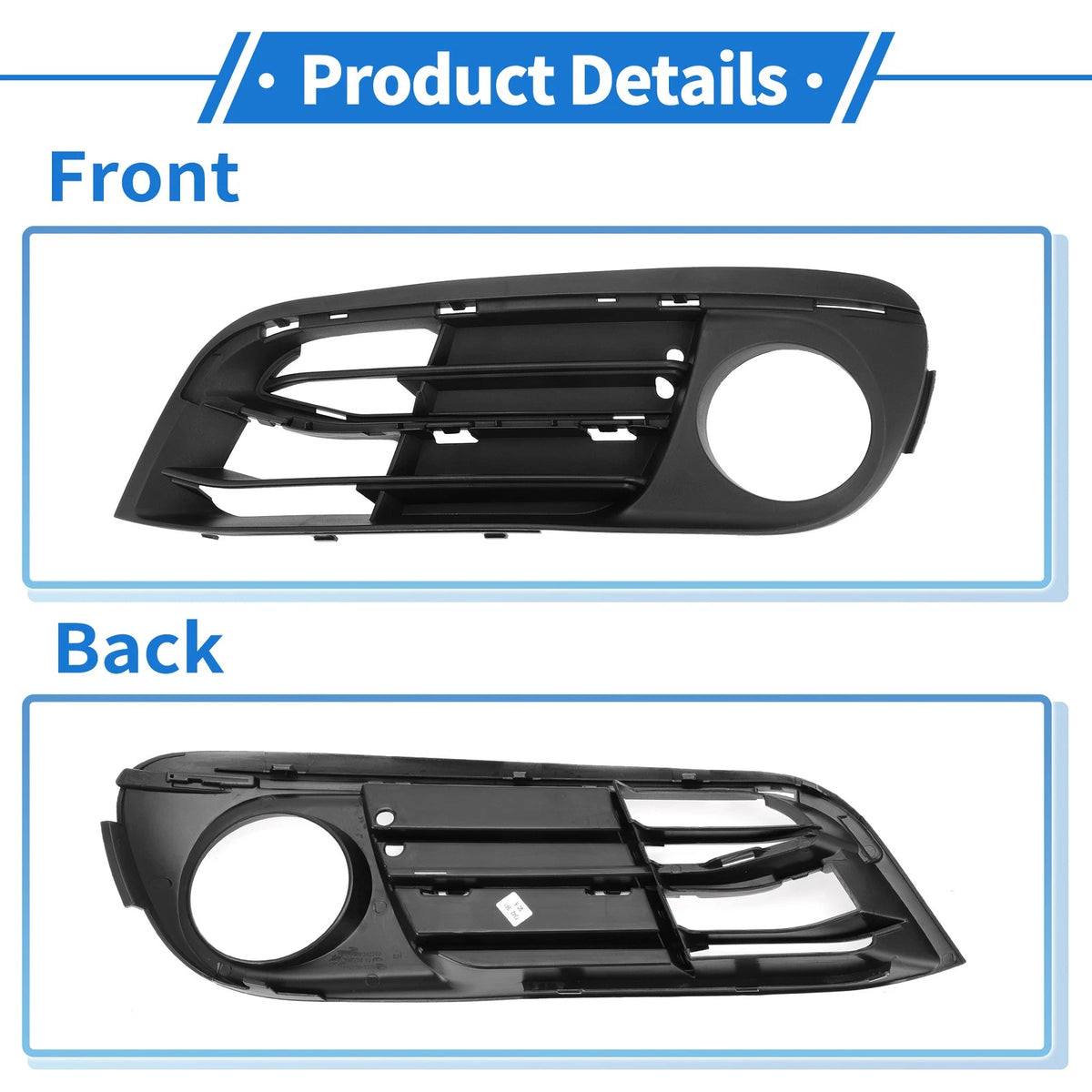 1 Pc Car Front Left Fog Light Grill for BMW 5 Series (2014 - 2016) Black