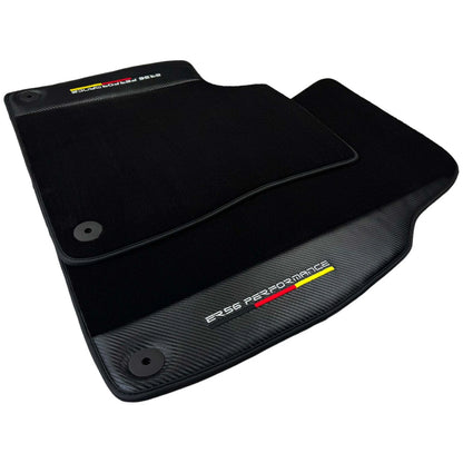 Black Floor Mats for Audi A5 Convertible (2009-2017) with Carbon Fiber 2 x