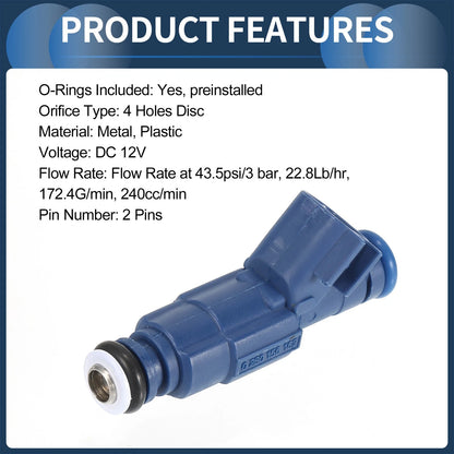 Fuel Injector 2 x No.3M6G-9F593-BA for Ford Focus Mk1 Hatchback (2005-2008)