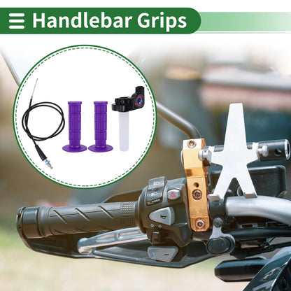 7/8" 22mm Hand Grips Cover Purple Checkered for Motorcycle