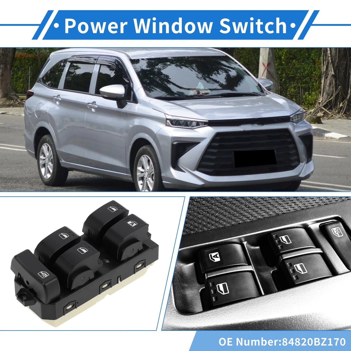 Front Right Driver Side Power Window Switch for Toyota Avanza