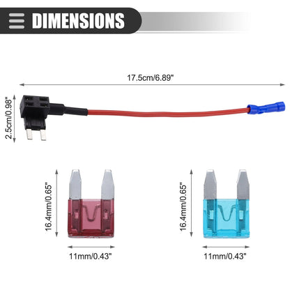 Circuit 12V Mini Fuse Tap w/ 10 x 15A 40A ATM APM Blade Fuses for Car