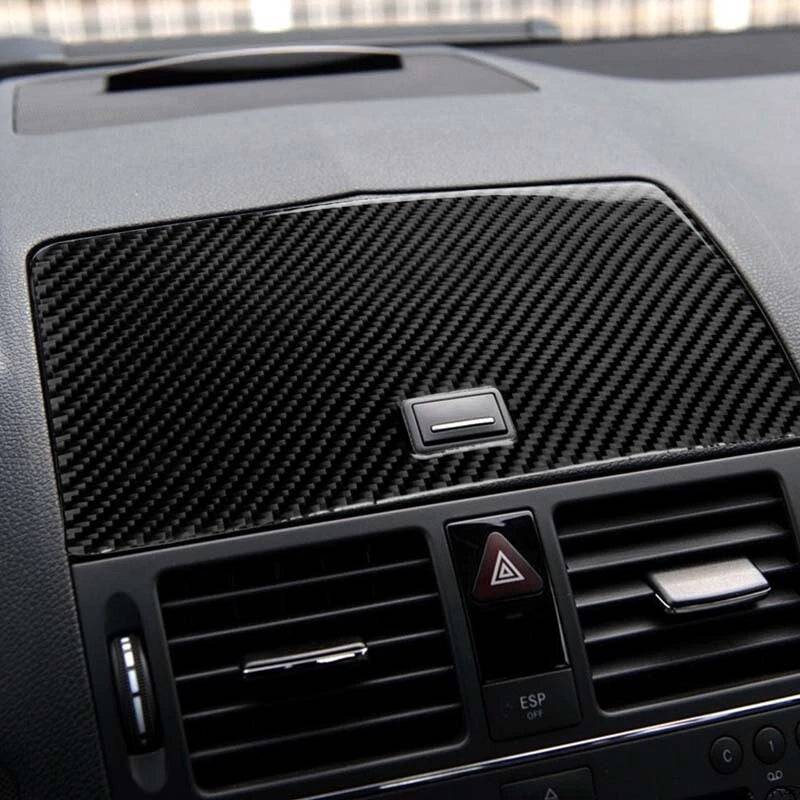 Carbon Fiber Interior Center Dashboard Cover Trim Fit for Benz C-Class 2007-2010